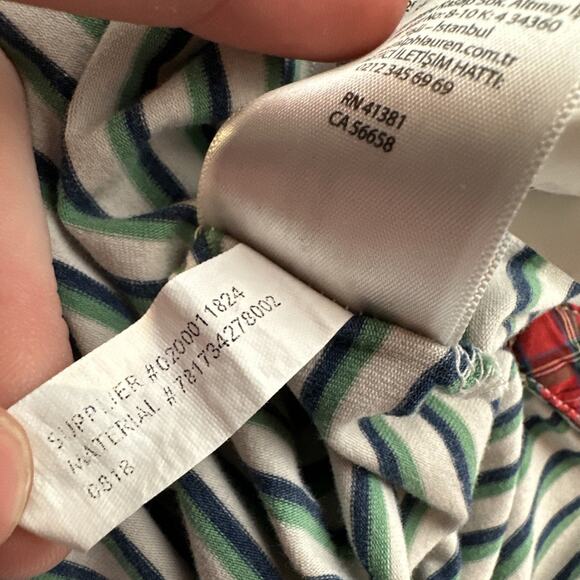 Polo Golf Ralph Lauren Stretch Lisle Men's XL TG Polo Shirt Green Striped - Picture 11 of 12